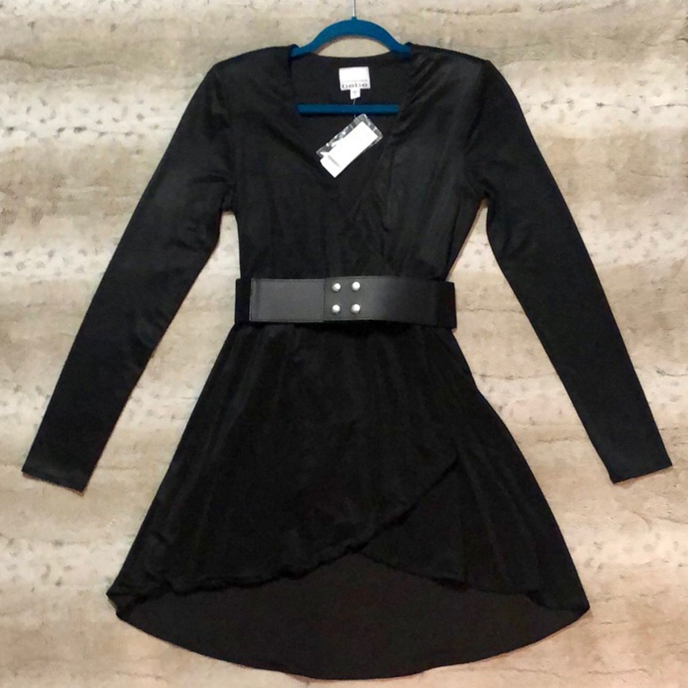 BEBE—Kardashians Hi-Low Wrap Dress